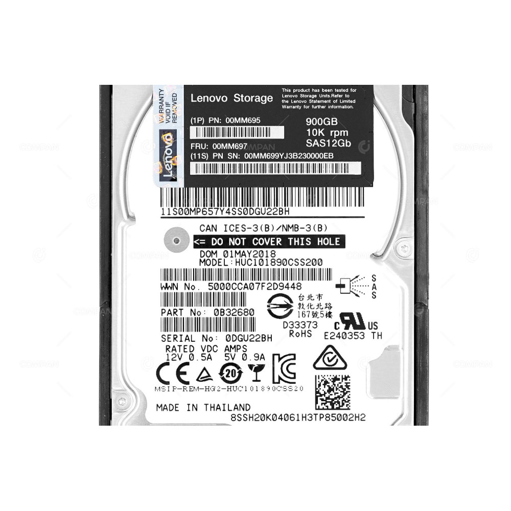 00MM697  LENOVO HDD 900GB 10K SAS 12G 2.5" SFF FOR LENOVO E1024